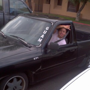 My bro in law driving my truck to school